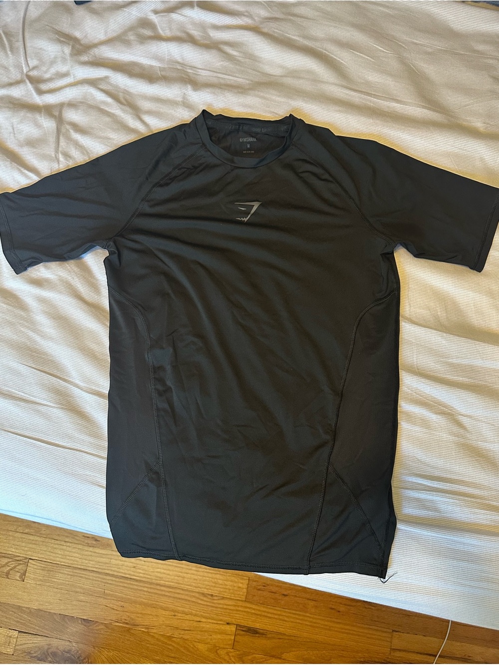 Gymshark Men’s Black Short-Sleeve light compression Shirt /Top